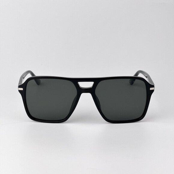 Prada PR20YS Sunglasses – Black Pilot Frame Green Polarized | Model 1AB03R - Picture 1 of 11